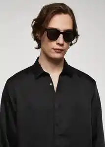 Camisa Satine Negro Talla XL Hombre Mango