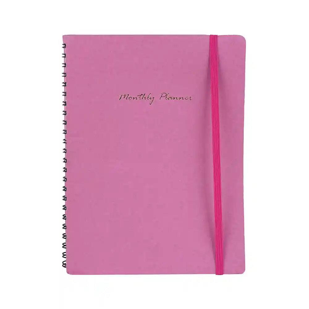 Cuaderno de Espiral con Plan Mensual Fucsia Miniso