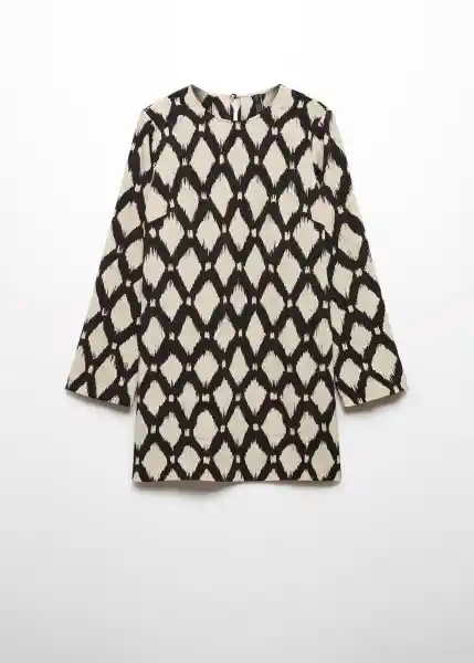Vestido Rombus Crudo Talla M Mujer Mango