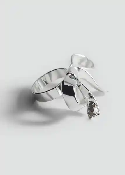 Anillo Ribbon Plata Talla L Mujer Mango