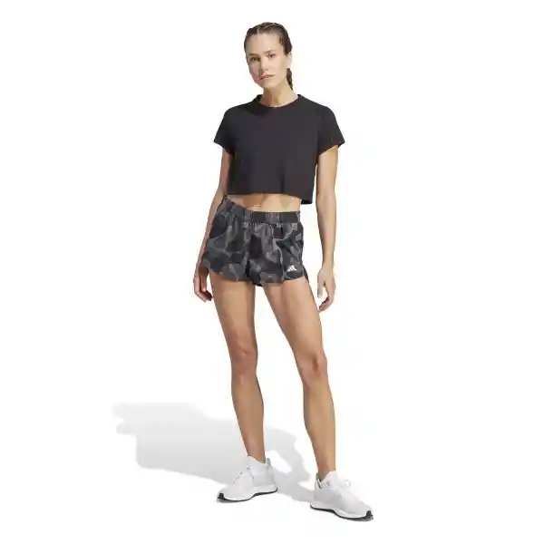 Adidas Short Pacer Tr-Es Aop Para Mujer Negro Talla S