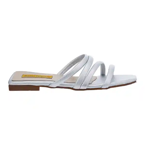 Sandalias Plana Zeus Plata Talla 36