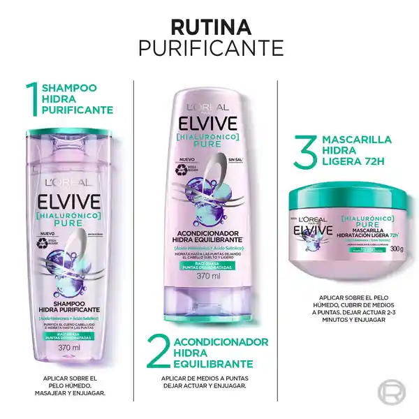 Pack Elvive Pure Shampoo + Acondicionador