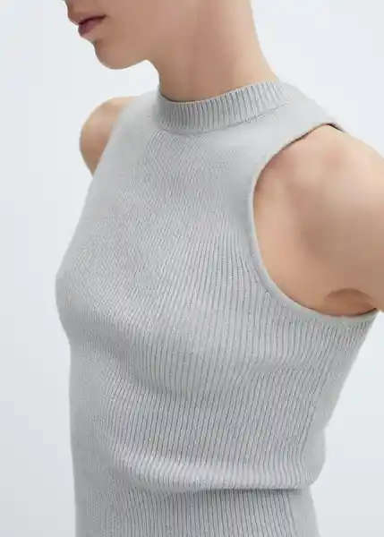 Top Gasparin Gris Talla M Mujer Mango