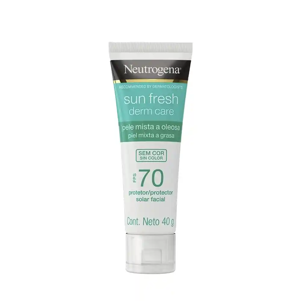 Protector Solar Facial Neutrogena Sun fresh Derm care Sin color FPS 70 40g