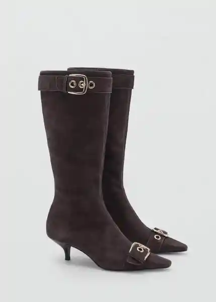 Botas Cinto Marrón Talla 38 Mujer Mango