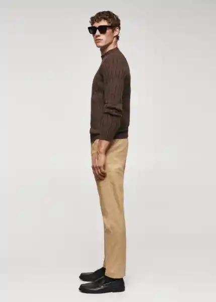 Pantalón Dublino Camel Talla 46 Hombre Mango