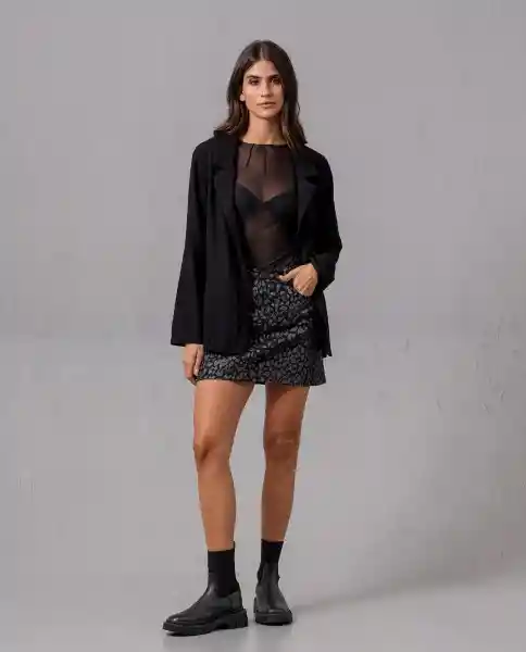 Blazer Mujer Negro Noche Ultraoscuro Talla L 66088 Rifle