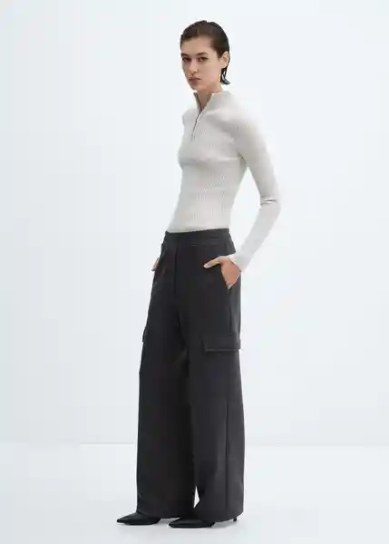 Pantalón Bremo Antracita Talla 24 Mujer Mango