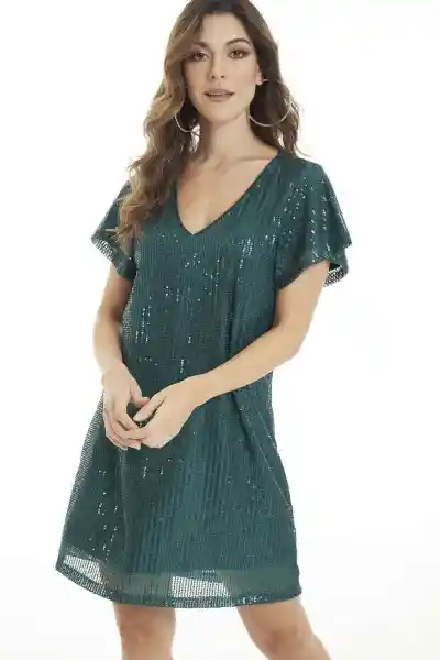 Vestido Vegas Color Verde Oscuro Talla L Ragged