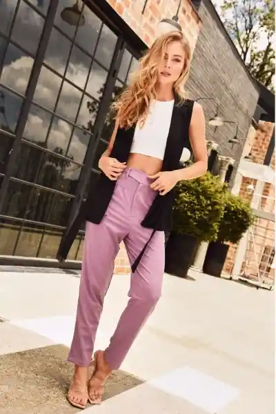 Regged Pantalón Jackie Color Morado Medio Talla 12