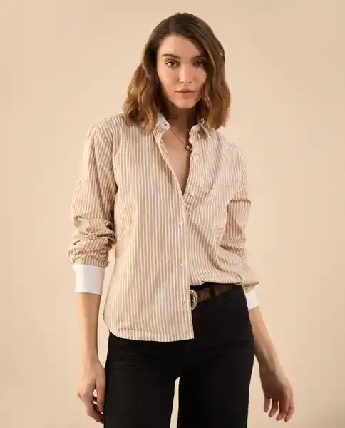 Camisa Machiatto Café Claro Talla S 612G011 Esprit