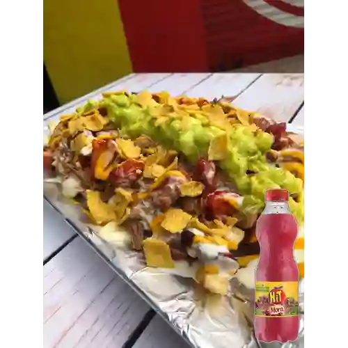 Combo Salchipapa TexMex + Hit Mora 500 ml