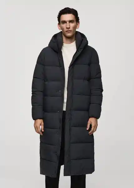 Abrigo Anorak Turino Antracita Talla L Hombre Mango