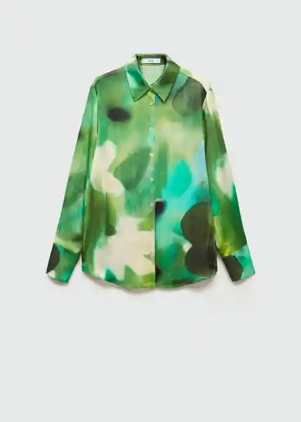 Camisa Aqua Verde Talla S Mujer Mango