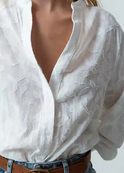 Camisa Pombi Mujer Crudo Puro Claro Talla M 512G330 Naf Naf
