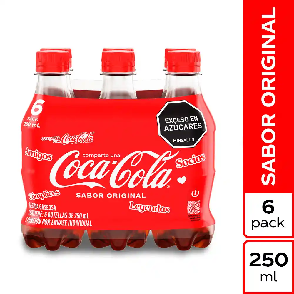 Gaseosa Coca-Cola Original 250ML x 6 Unds