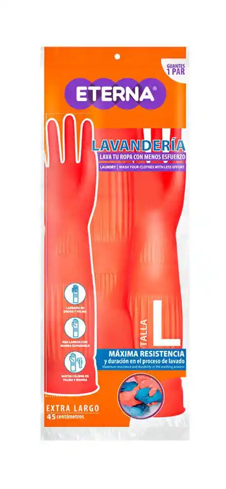 Guante Lavanderia Naranja Tl L-naranja