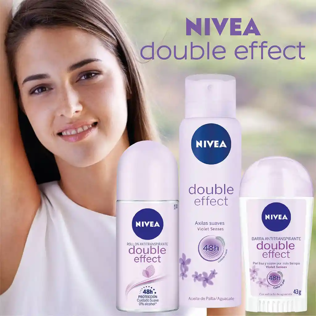 Nivea Double Effect Desodorante Mujer Violet Senses Barra