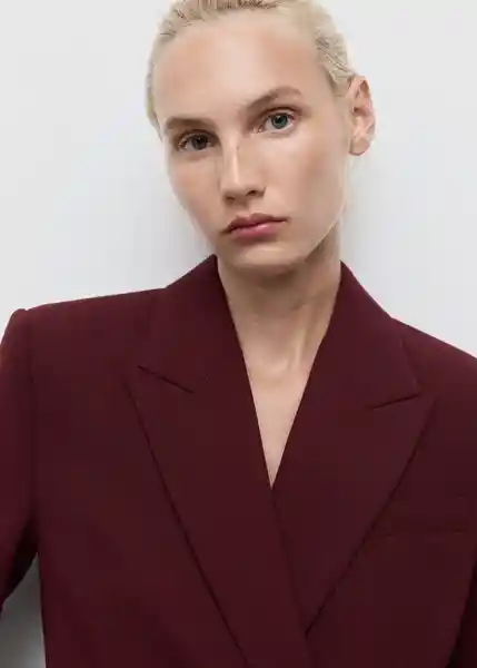 Blazer Americana Iguana Granate Talla XL Mujer Mango