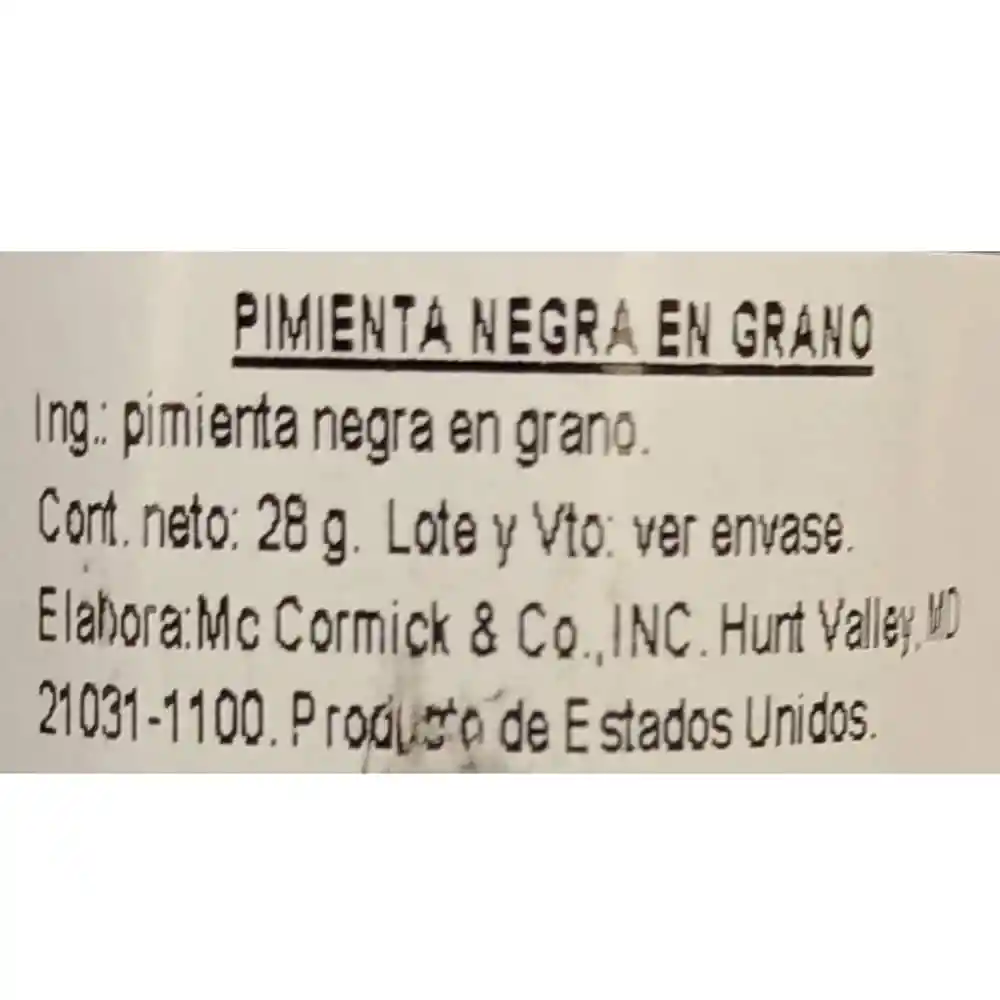 Molino Pimienta Negra