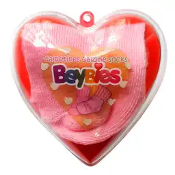 Beybies Medias Corazón Talla 0 1 Rosado
