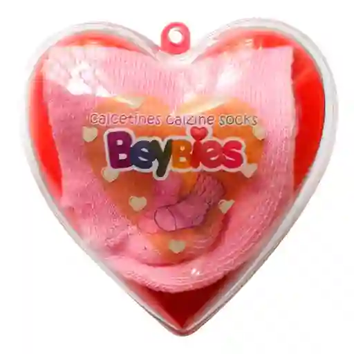 Beybies Medias Corazón Talla 0 1 Rosado