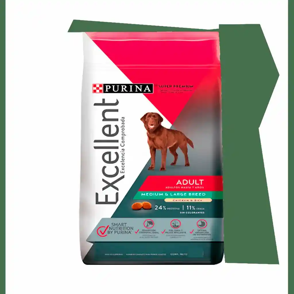 Excellent Alimento Para Perro Adulto Chicken Rice 1 Kg