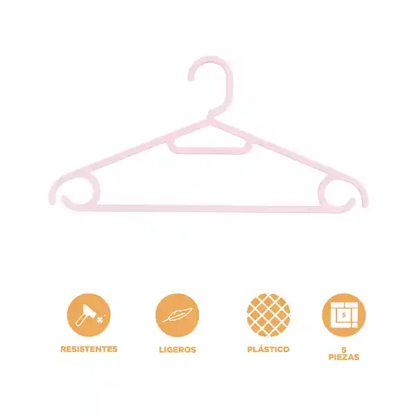 Gancho Para Ropa Antideslizantes Rosa Miniso