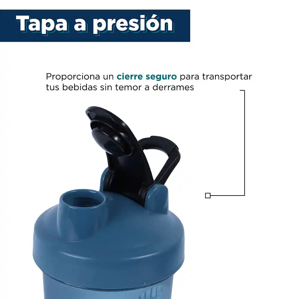 Botella Agitadora Con Asas Azul Miniso Sports