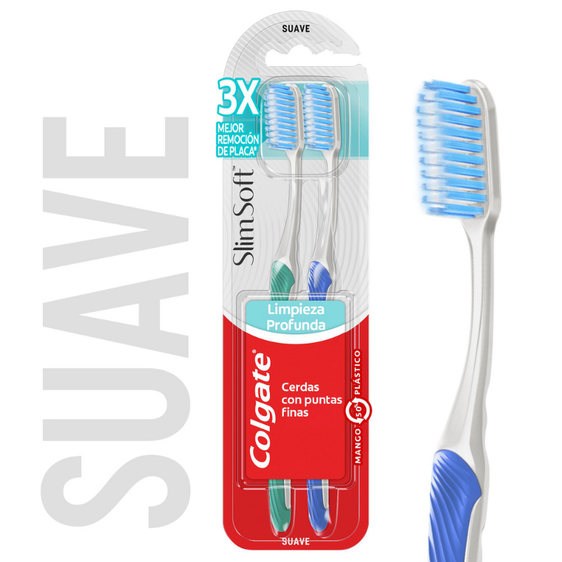 Colgate Slim Soft Cepillo Dental Suave 2 Unidades