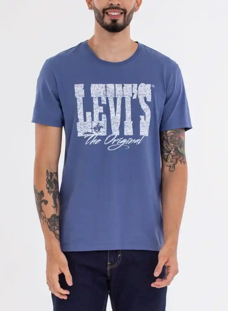 Camiseta Mc Hombre Xl-azul