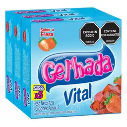 Gelhada Gelatina en Polvo Sabor a Fresa