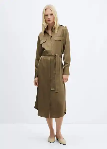 Vestido Jana Khaki Talla L Mujer Mango