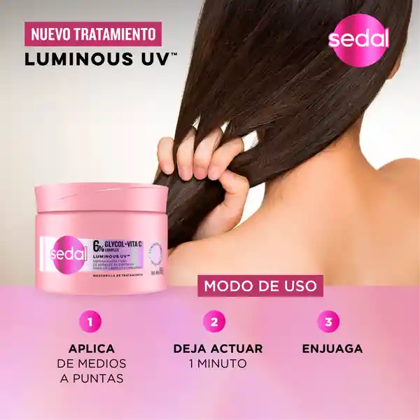 Mascarilla Tratamiento Sedal Glycolic 5x Luminoso Por 100h