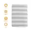 Toalla de Baño Polar Rayada Gris Miniso
