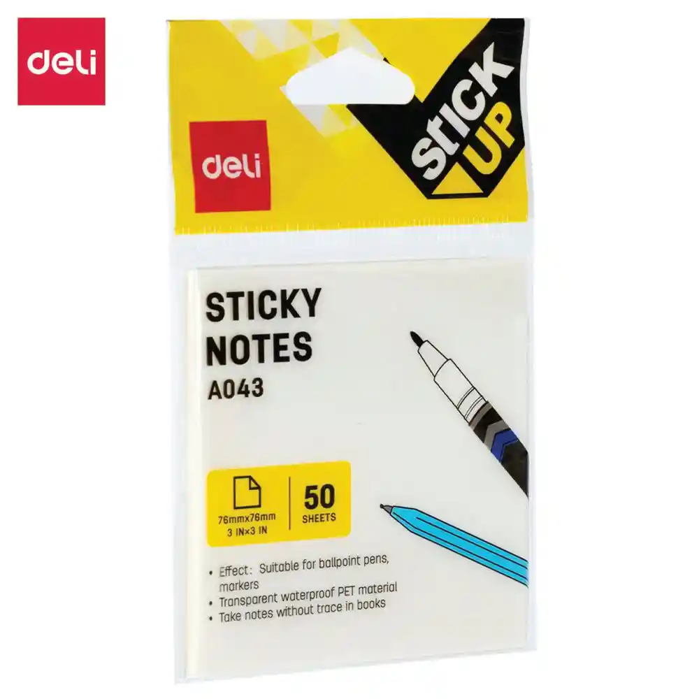 Nota Adhesiva Plastica 76x76 Mm Deli