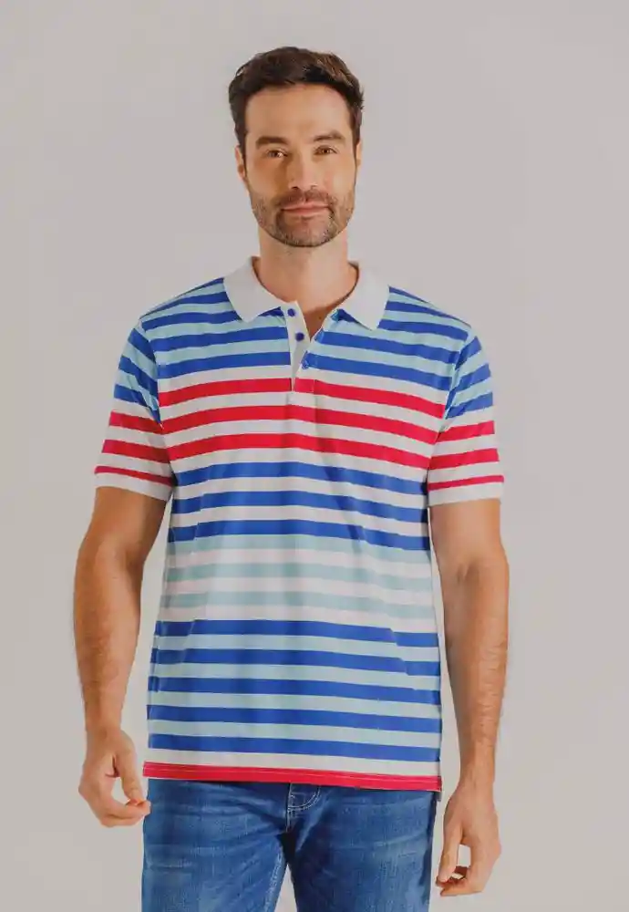Camiseta Polo Rayas S-azul