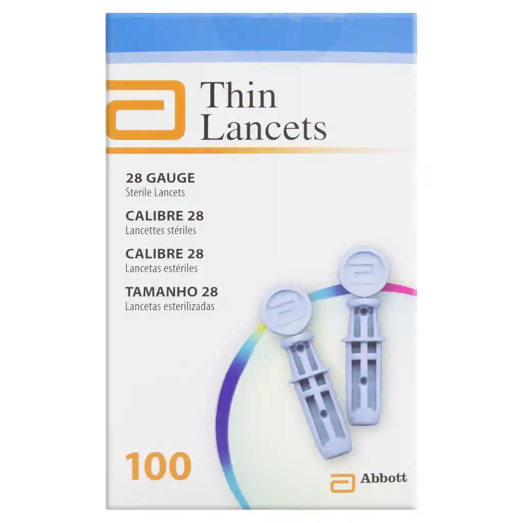 Abbott Lancetas para Toma de Glucosa Calibre 28 Thin Lancets