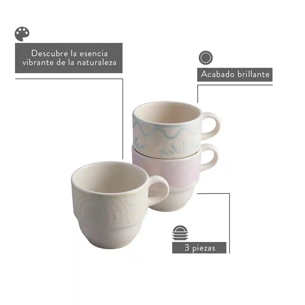 Set 3 Pocillos Biofilia Corona Sl194i004403
