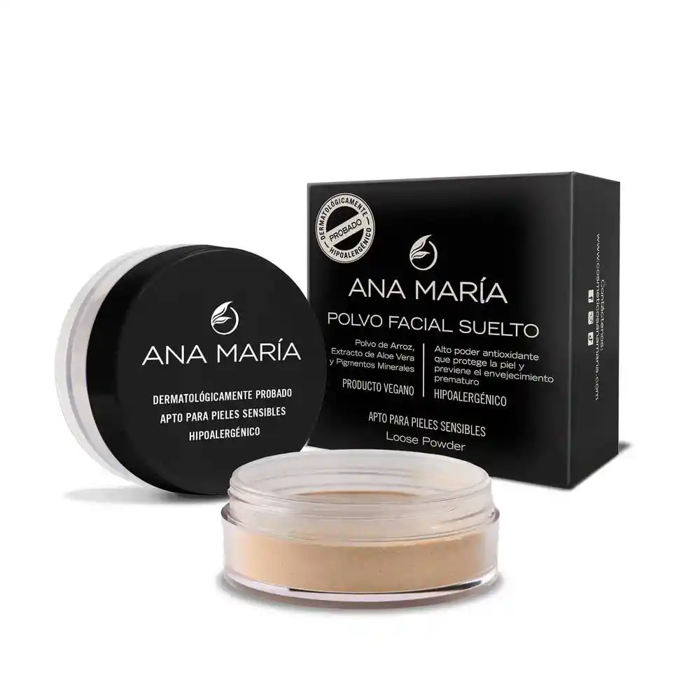 Polvo Ana Maria Facial Arroz Extracto Aloe (18 Gr)