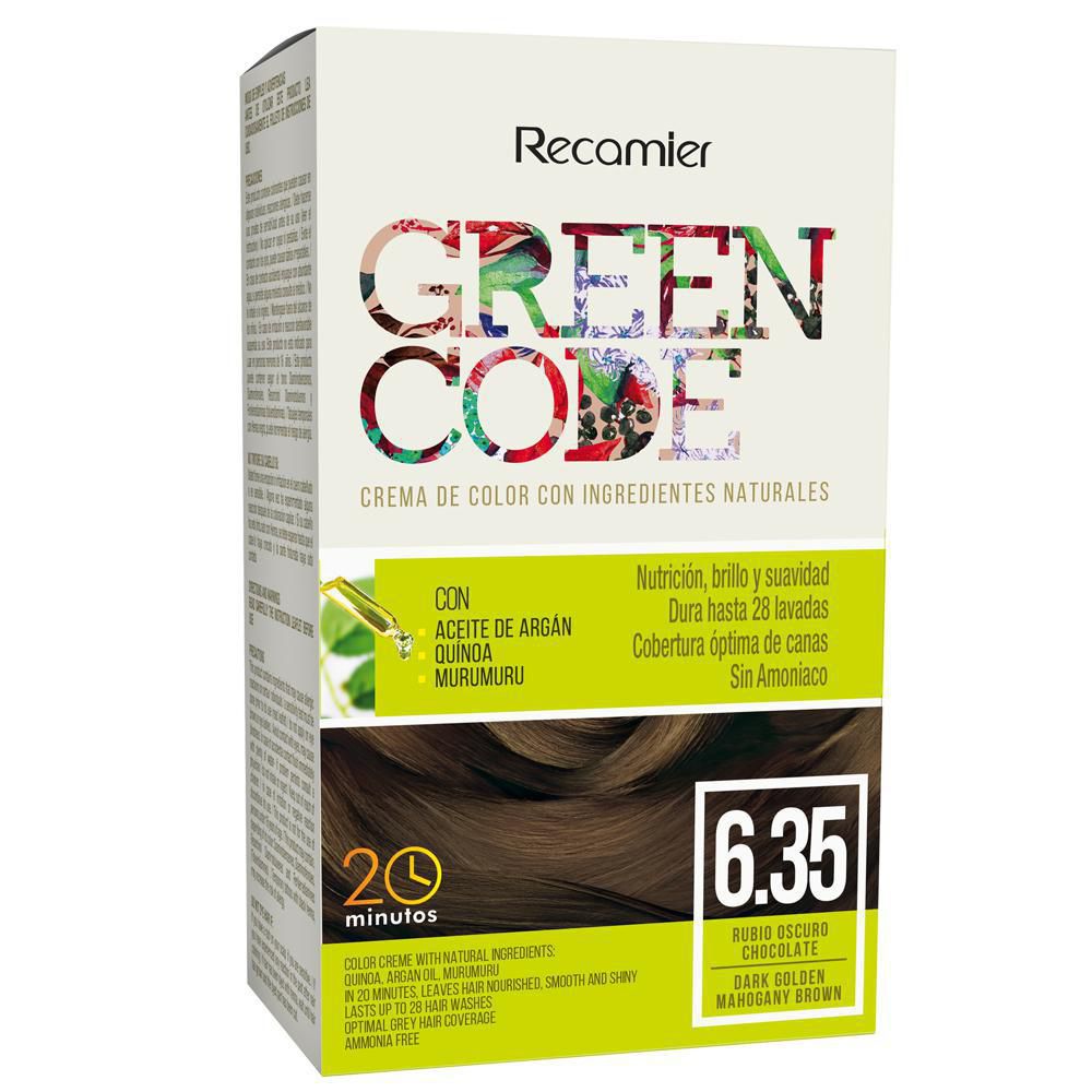 Green Code Tinte Capilar Natural 6.35 Rubio Oscuro Chocolate