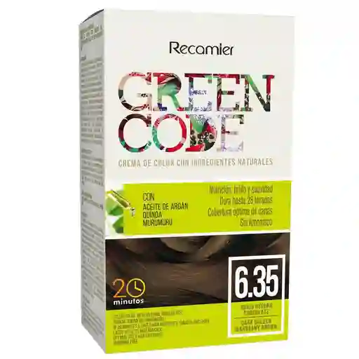 Green Code Tinte Capilar Natural 6.35 Rubio Oscuro Chocolate 
