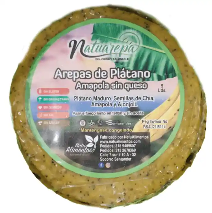 Arepa Plátano Amapola