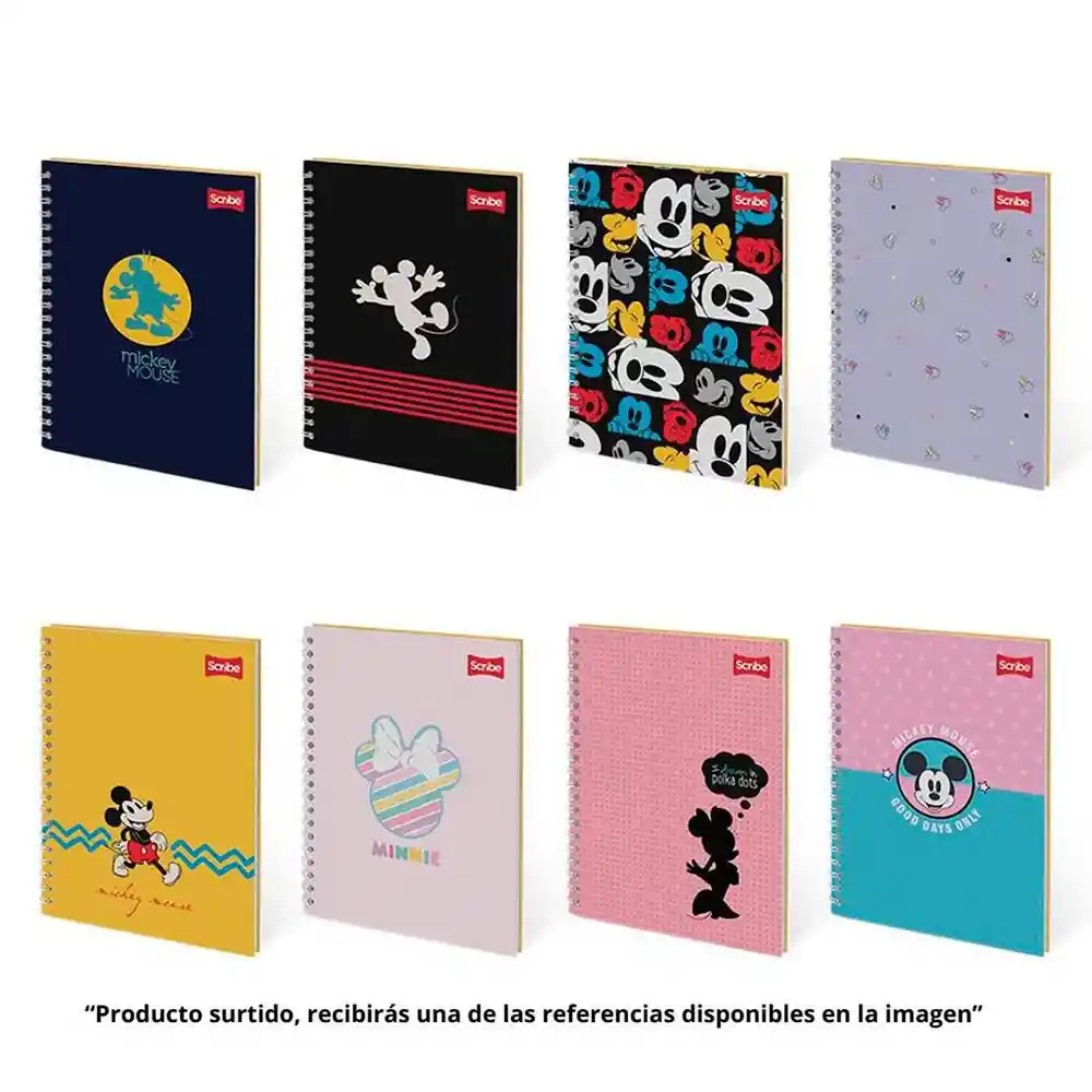 Scribe Cuaderno Argollado Grande Cuadriculado Mickey 80 Hojas