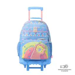 Morral Con Ruedas Para Niña Llama L Azul