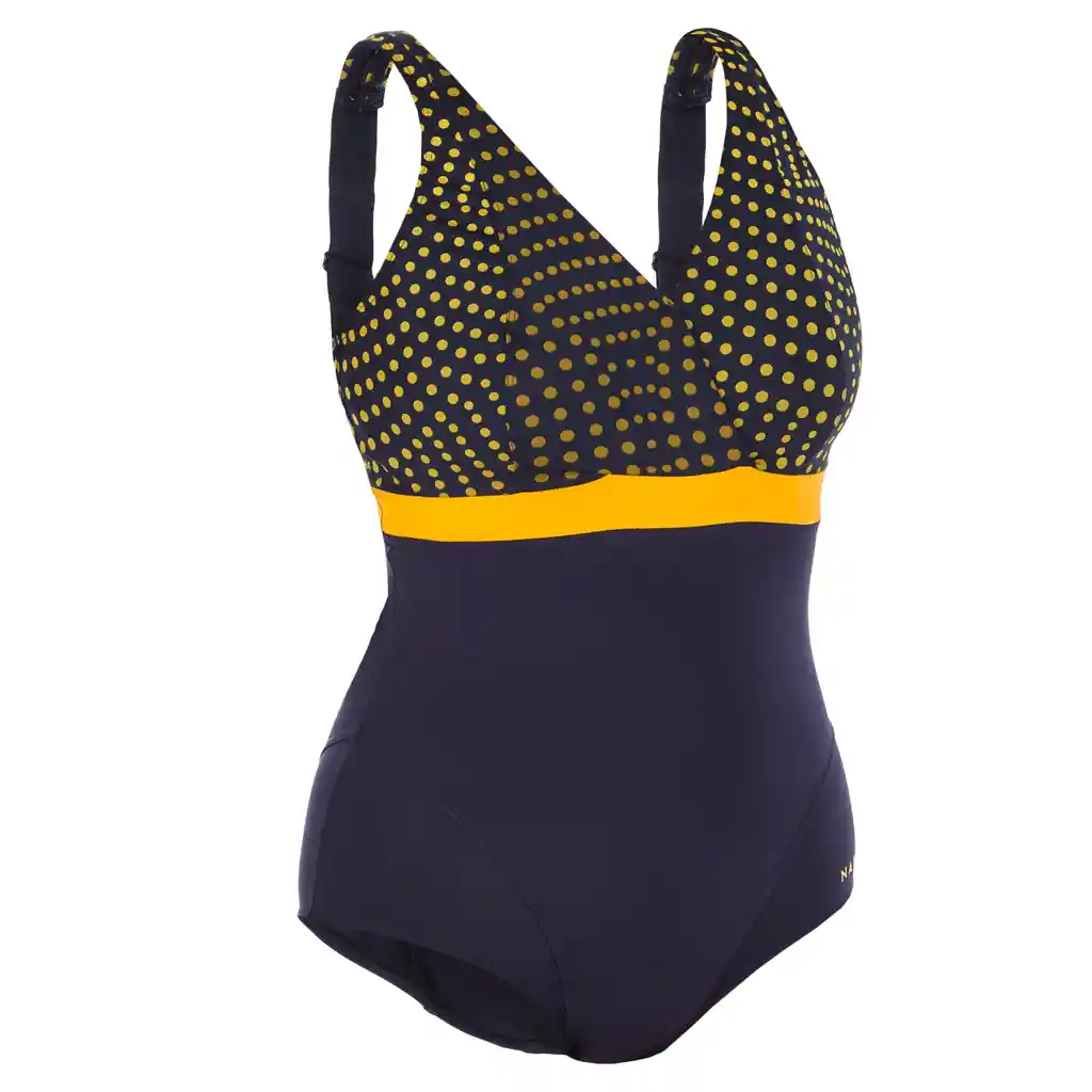 Vestido de Baño Enterizo de Aquagym Para Mujer Nabaiji Azul/amarillo