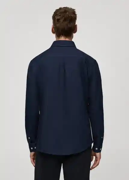Camisa Oxford Navy Talla S Hombre Mango