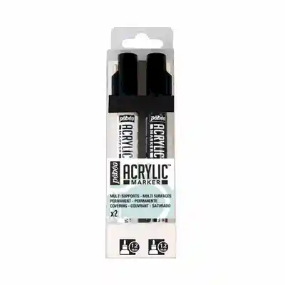 Pebeo Set Marcador Acrylic Blanco/Negro 1.2 mm