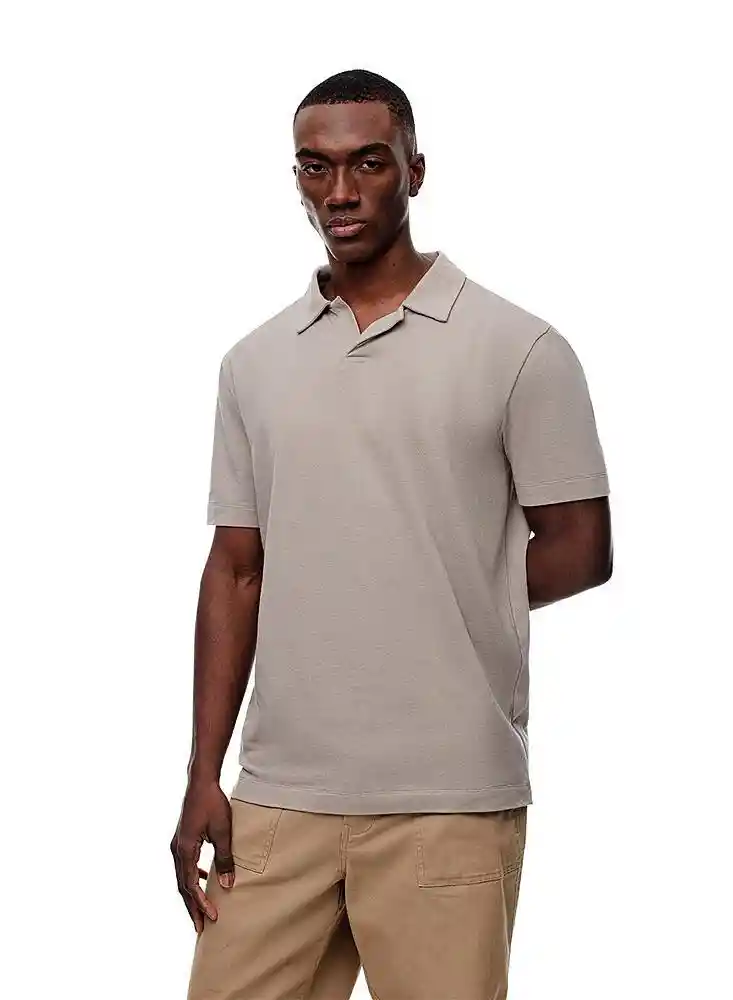 Polo Manga Corta S-taupe